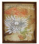 FAITH 47 - 'the unstable earth' 26x21cm. oil and montage on wood.