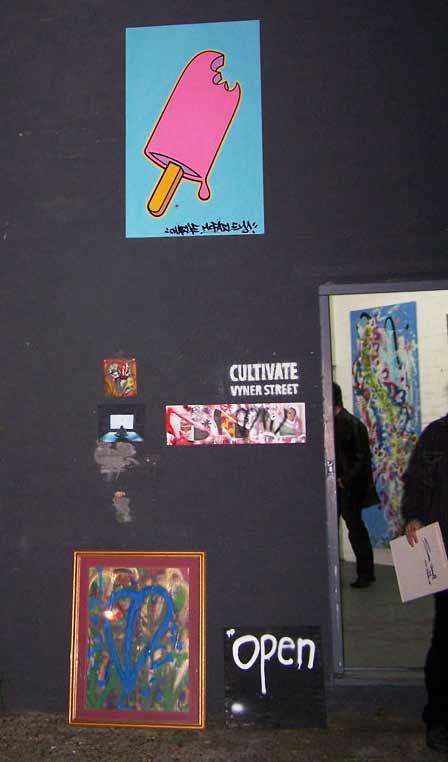 FREE ART at CULTIVATE, 2011 including a large CHARLIE McFARLEY lollipop canvas