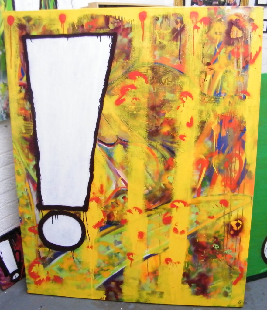 SEAN WORRALL - Exclamation No1 (2013, acrylic/spray paint/household gloss on canvas)