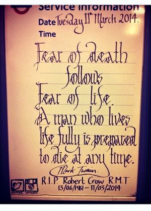 Tube tribute to Bob Crow