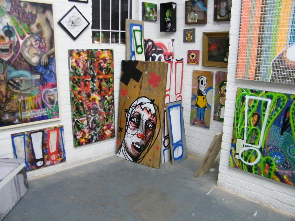 ID-DOM face on wood, at Can, Cultivate,May 2014