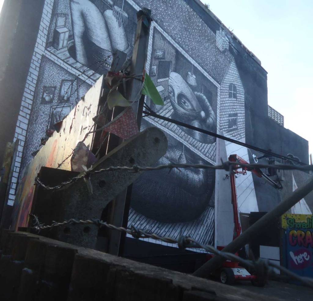Man at work, Phlegm, March 10th 2015, East London