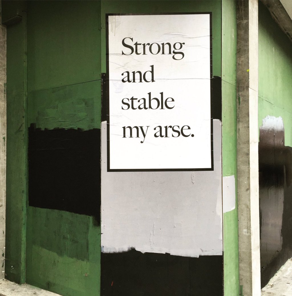 ORGAN THING: Artist Jeremy Deller behind those “strong and stable my arse”&nbsp;posters….