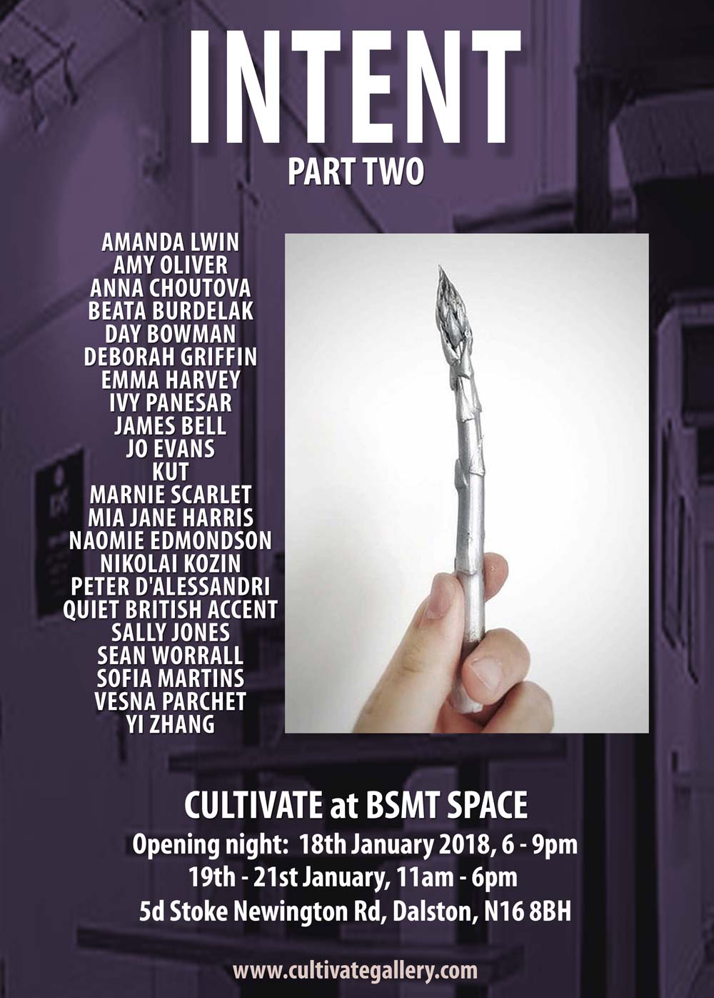 ORGAN PREVIEW: Intent (Part Two) – Cultivate at BSMT Space. opening night Thursday January&nbsp;18th…