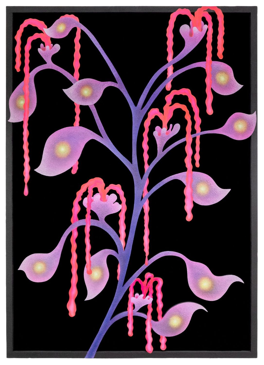 Mevlana-Lipp-Gaze-2020-acrylic-ink-wood-sand-velvet-and-aluminium-frame-140-x-100-cm