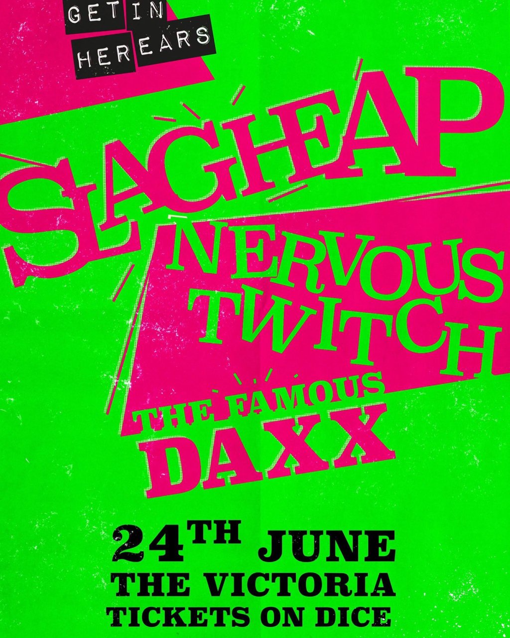 ORGAN PREVIEW:  Our latest new favourite band – there is always a new favourite band, we have one most weeks – Bristol’s rather brilliantly named Slagheap hit London this coming Friday night with The Famous Daxx and Nervous&nbsp;Twitch…